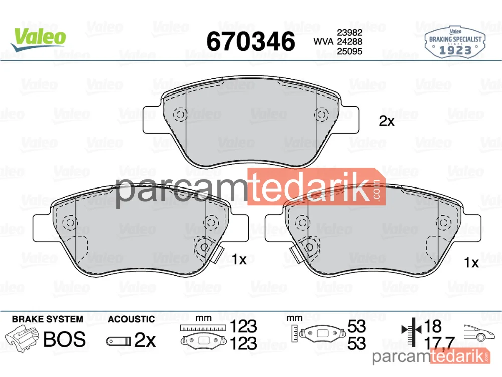 670346 | Fren Balatası — Opel Adam